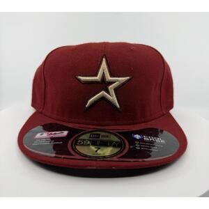 Houston Astros Hat Cap Fitted Mens 7 On Field Red HTF Star MLB Baseball New Era